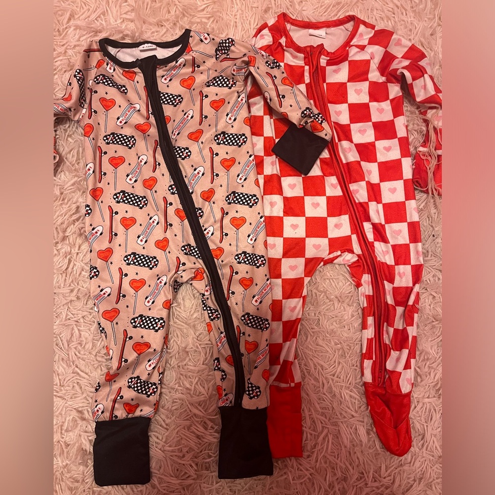 Valentines pajama onesies